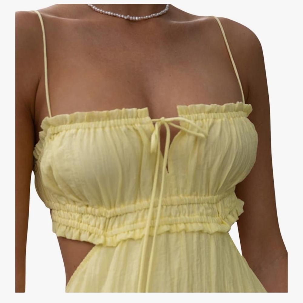 Summer Boho Yellow Sundress - Picture 3 of 4